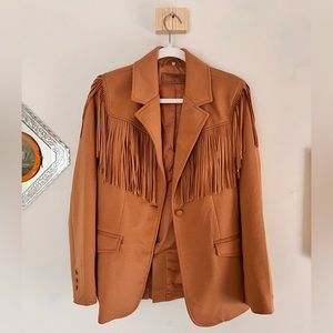 Fringe dress coat M